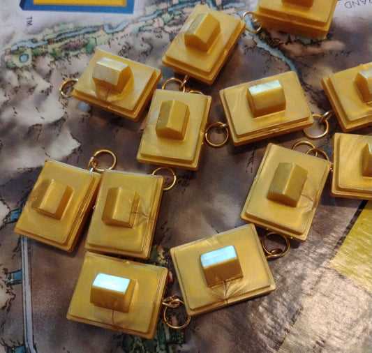 Handcrafted Yellow Resin Geometric Charms by FlowersForFaye for Jewelry Making and Creative Crafts